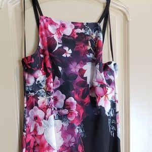 Black w floral trumpet dress